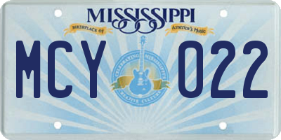 MS license plate MCY022