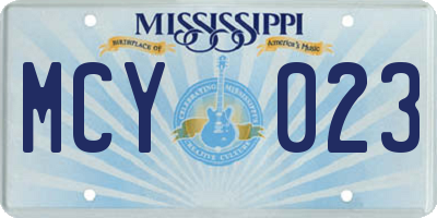 MS license plate MCY023