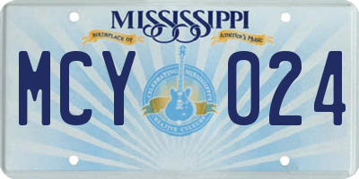MS license plate MCY024