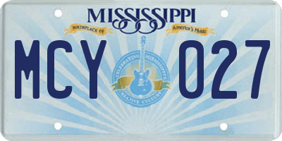 MS license plate MCY027