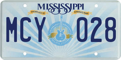 MS license plate MCY028