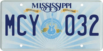 MS license plate MCY032