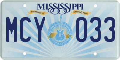 MS license plate MCY033