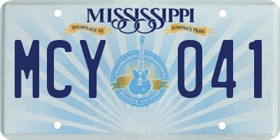 MS license plate MCY041