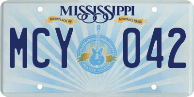 MS license plate MCY042