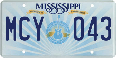 MS license plate MCY043