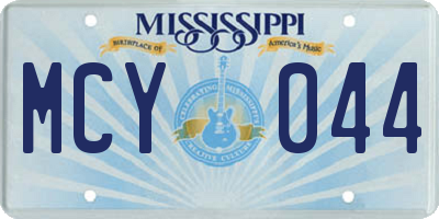 MS license plate MCY044