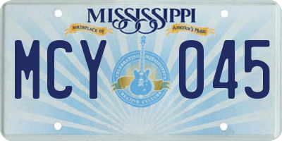 MS license plate MCY045