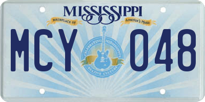 MS license plate MCY048
