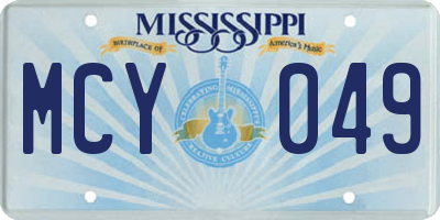 MS license plate MCY049
