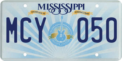 MS license plate MCY050