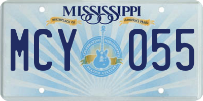 MS license plate MCY055