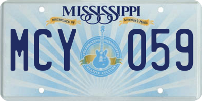 MS license plate MCY059