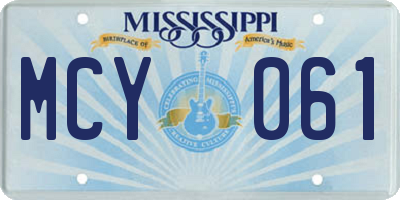 MS license plate MCY061