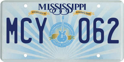 MS license plate MCY062