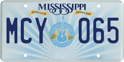 MS license plate MCY065
