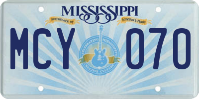 MS license plate MCY070