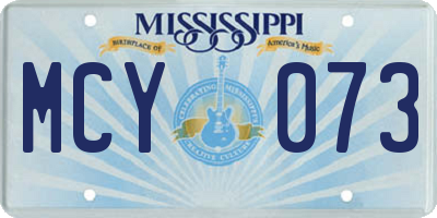 MS license plate MCY073