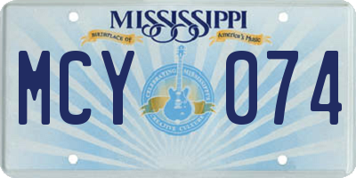 MS license plate MCY074