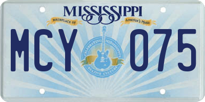 MS license plate MCY075