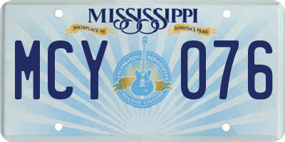 MS license plate MCY076