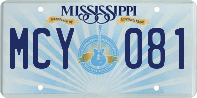 MS license plate MCY081