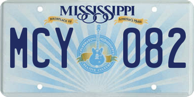 MS license plate MCY082