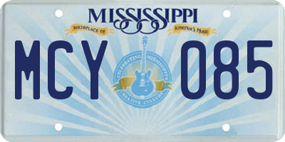 MS license plate MCY085