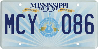 MS license plate MCY086