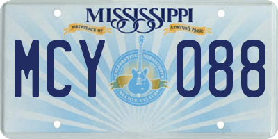 MS license plate MCY088