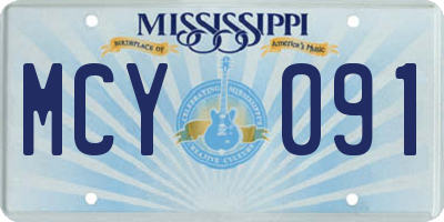 MS license plate MCY091