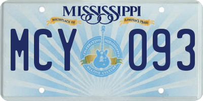 MS license plate MCY093