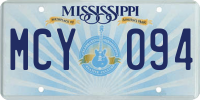 MS license plate MCY094