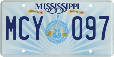 MS license plate MCY097