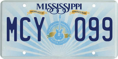 MS license plate MCY099