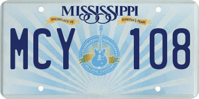 MS license plate MCY108