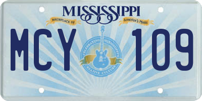 MS license plate MCY109