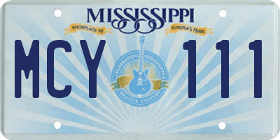 MS license plate MCY111