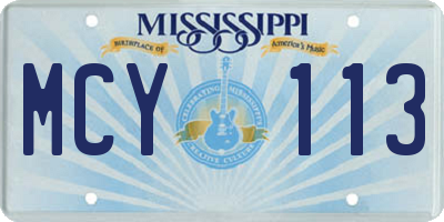 MS license plate MCY113