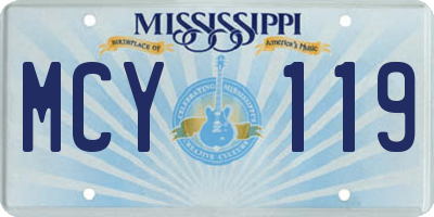 MS license plate MCY119