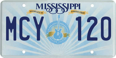 MS license plate MCY120