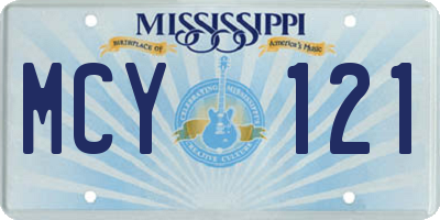 MS license plate MCY121