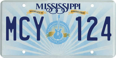 MS license plate MCY124