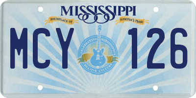 MS license plate MCY126