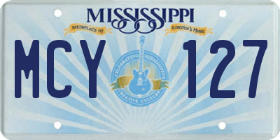 MS license plate MCY127