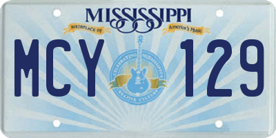 MS license plate MCY129