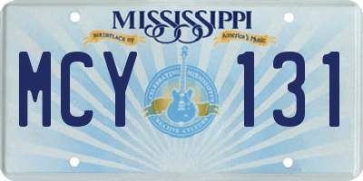MS license plate MCY131