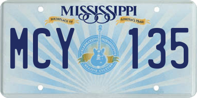 MS license plate MCY135