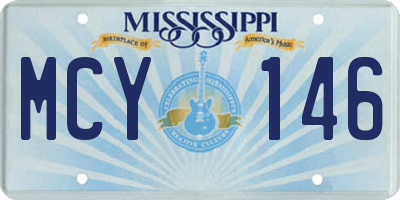 MS license plate MCY146
