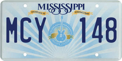 MS license plate MCY148